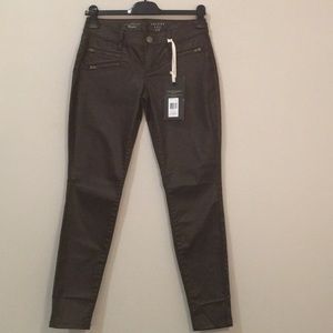 Skinny Leg 678 Brown Faux Leather Pants